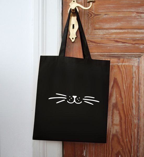 Black Tote Bag With Print