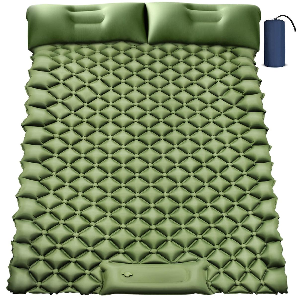 Double Inflatable Camping Pad Foot Press Ultralight 2 Person Camping Mat