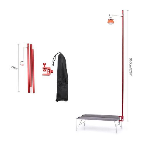 Detachable Folding Lamp Pole Outdoor Lantern Stand Tripod Camping Bracket Holder Portable Garden Light Hanging Rack Hiking