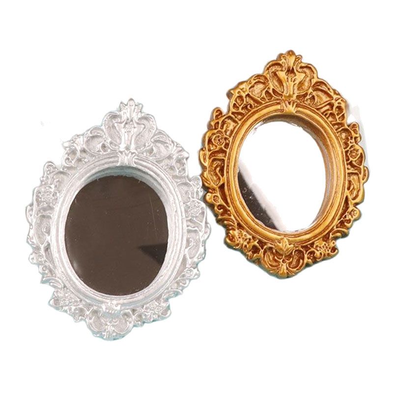 Miniature Frame Wall Room Mirror Dollhouse Dolls Furniture