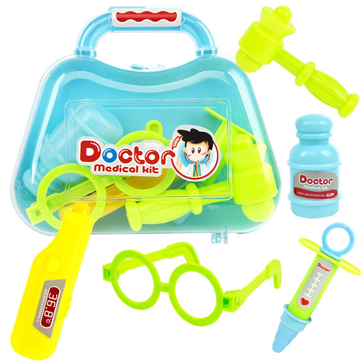 Kids Children Doctor Nurse Toys Box Role Play Pretend Toy Set Case Gift Blue