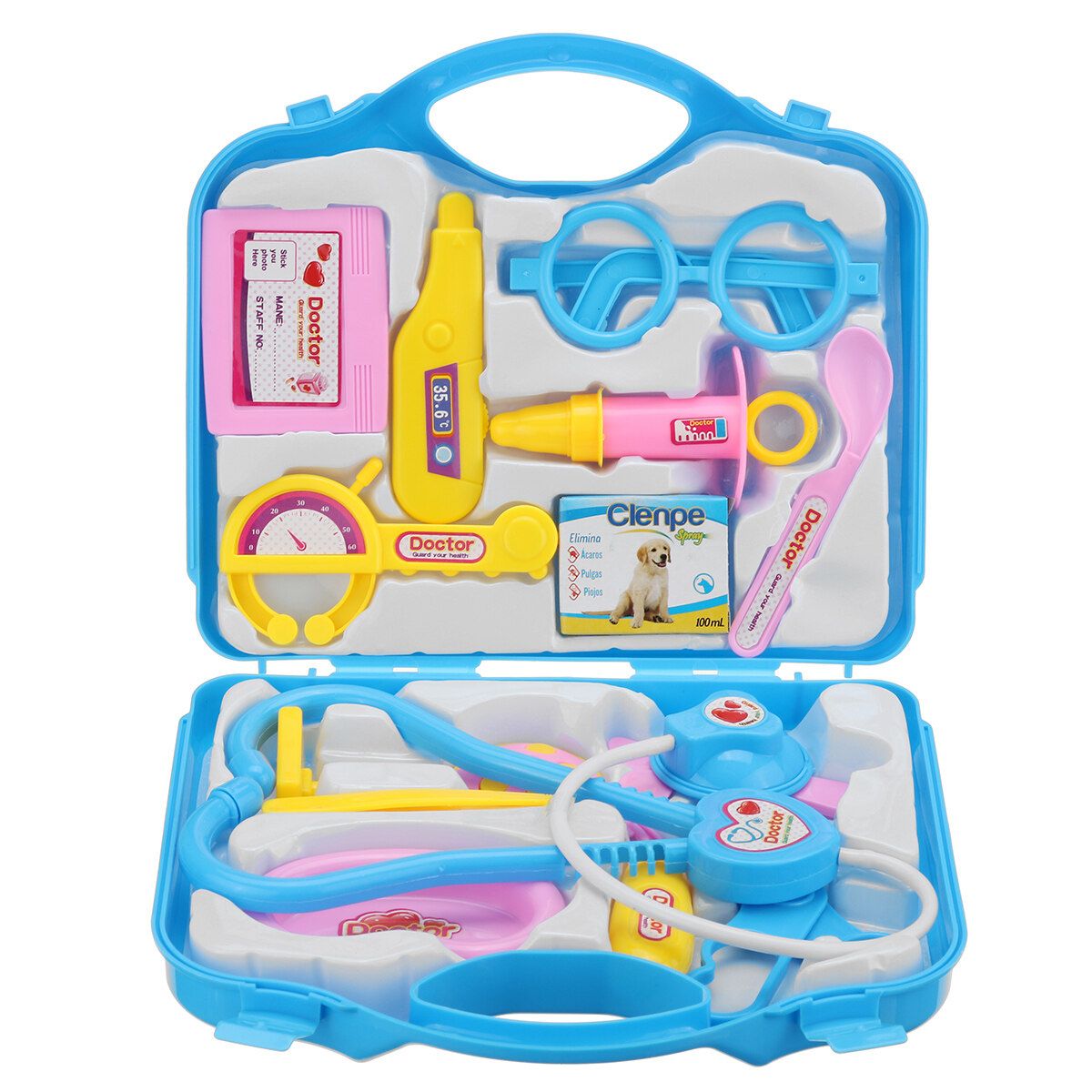 15Pcs Funny Educational Toys Kids Simulation Medicine Box Pretend & Learn Doctor Kit Set Blue