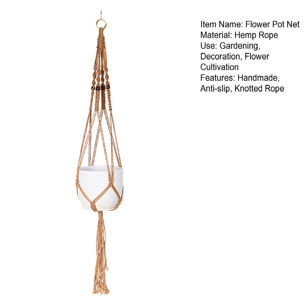 Plant Hanger Flowerpot Net Bag Plant Hanger Pot Tray E