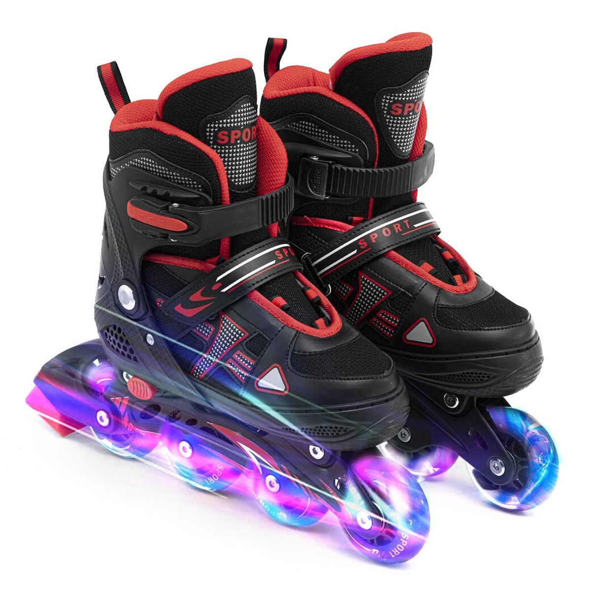 Adjustable Illuminating Inline Skates with Light Up Wheels for Kids and Youth Girls Boys Inline Skates