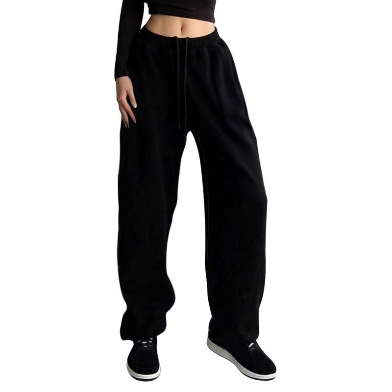 Women Pants Gray Jogging Sweatpants Black Jogger High Waist