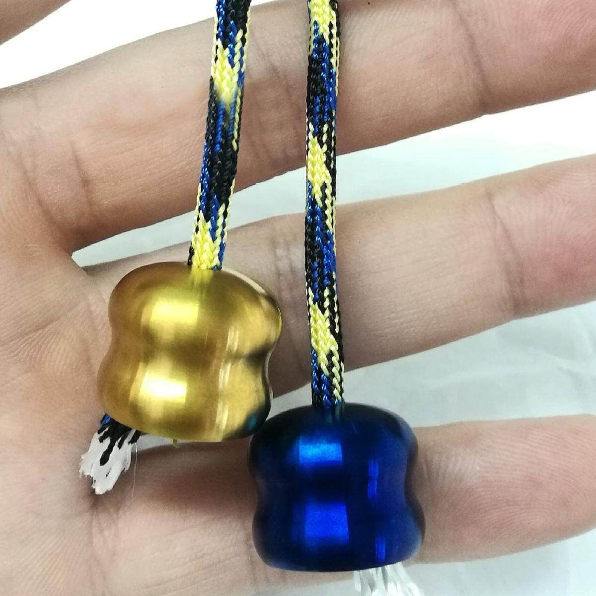 Stainless Steel Begleri Fidget Toy EDC Finger Skill Toy Stress Toy Worry Beads Blue   Gold