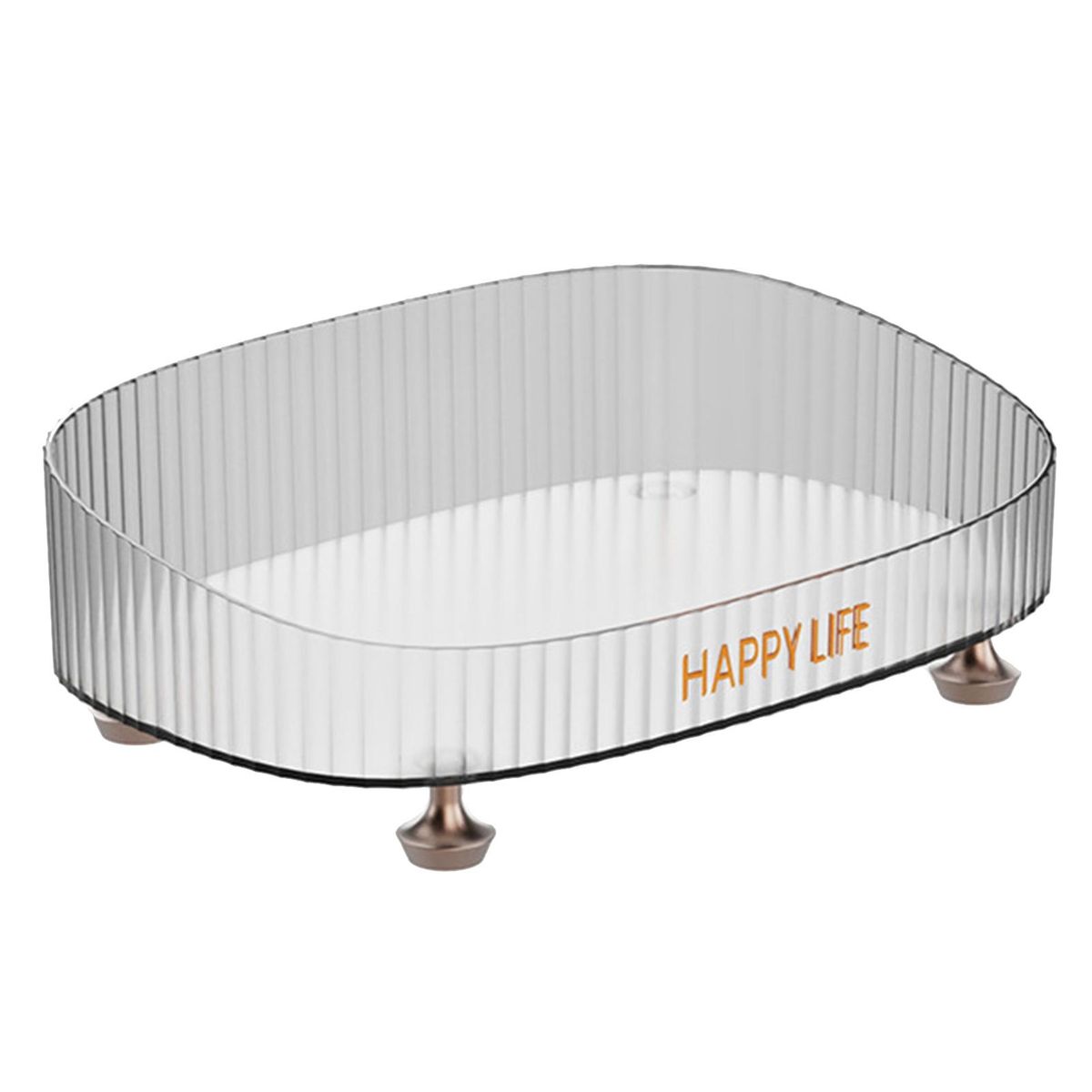 Modern Vanity Tray Light Luxury Vanity Tray Elegant Desktop for Makeup Transparent