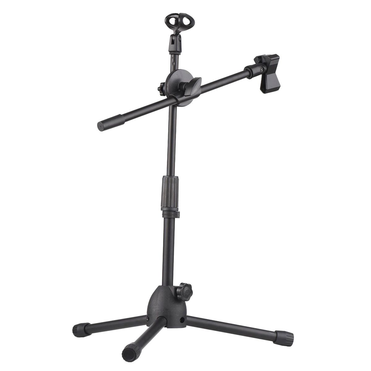 Dual Purpose Microphone Tripod Stand With 2 Mic Clips