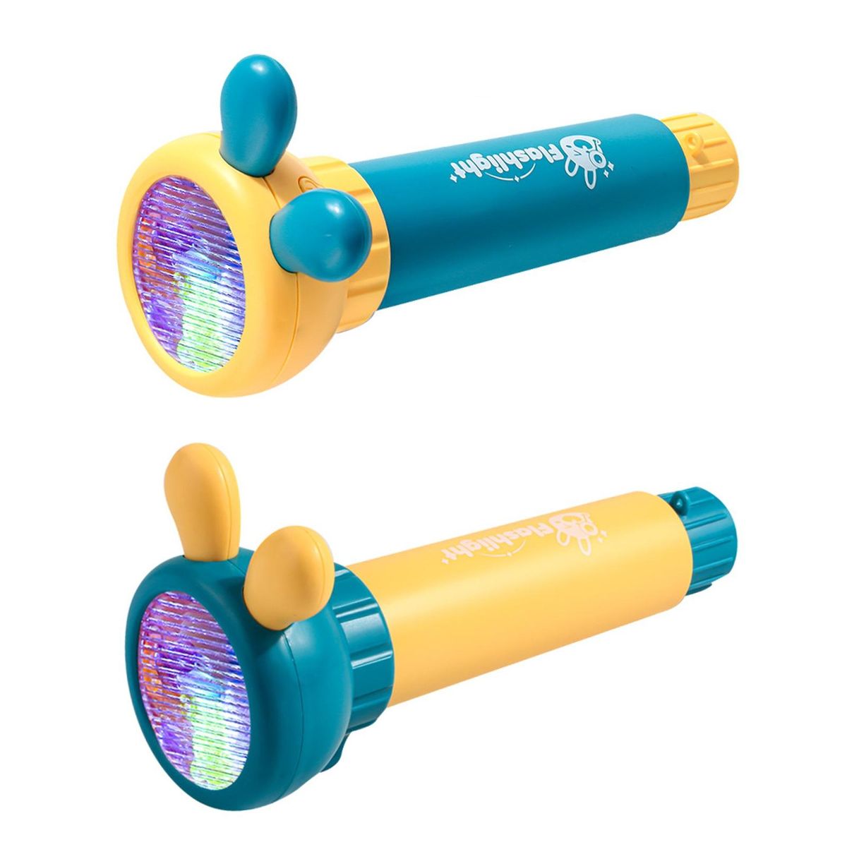 Kaleidoscope Projection Lamp for Children Kaleidoscope Flashlight Toy Cyan