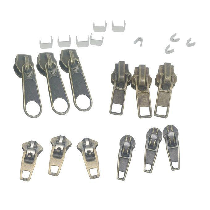 22pcsset Zip Slider Spiral Zip Fix Zipper Repair Zip Slider Pull Zip