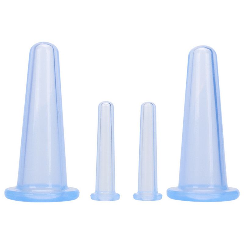 Cans Cupping Device Pcs Massage Anti Cellulite Cans Vacuum Anti-wrinkle 4 Cupping For Massage Massager Jars Set Silicone
