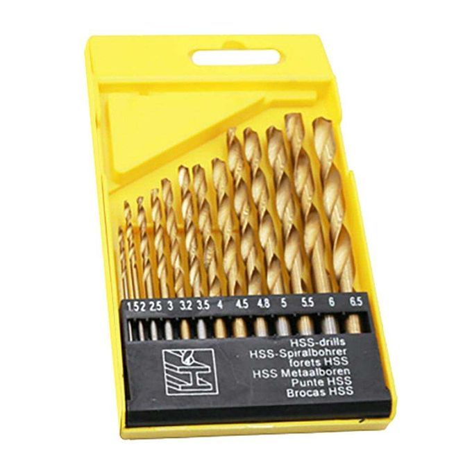 13pcs HSS Twist Drill Bit Set W/ Index Case Number Letter 1.5-6.5mm