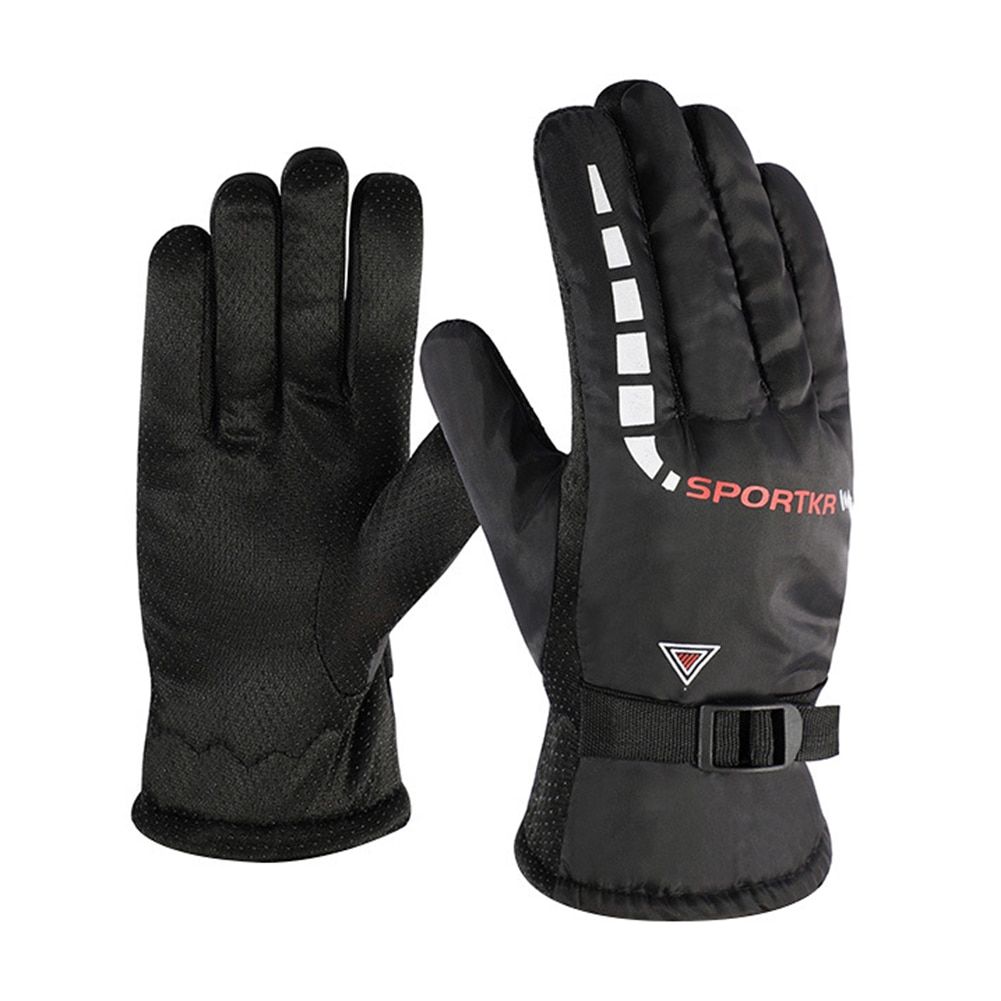 (Red)Winter Child Warm Thicken Snow Gloves Kids Waterproof