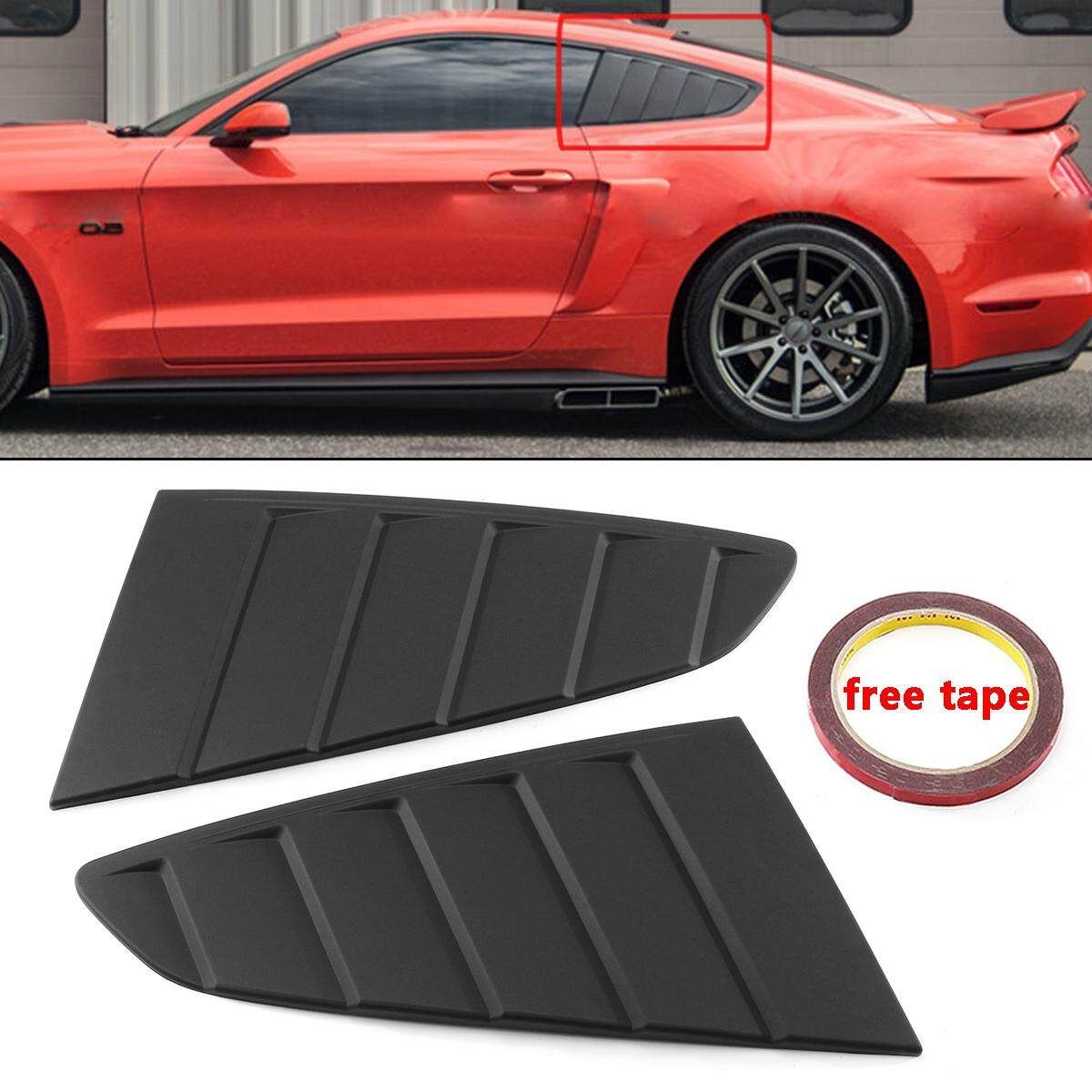 2x Side Window Louver Vent Scoop Cover Style For Ford Mustang GT 2015 -2018