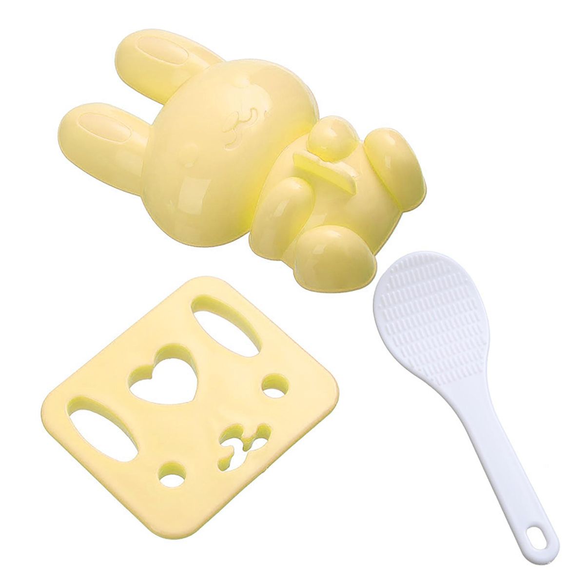 1 Set Rice Ball Molds Cartoon Rabbit Rice Embossing Molds Bento Sandwich Decoration Yellow