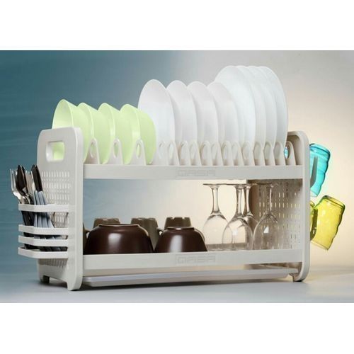 2 Tier Plastic Dish Drainer And Plate Rack