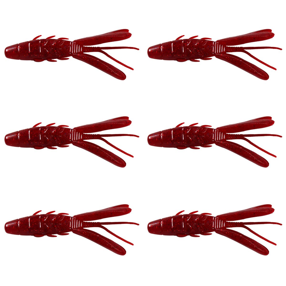 6Pcs 90mm Convenient Fishing Bait High Performance-Wine Red