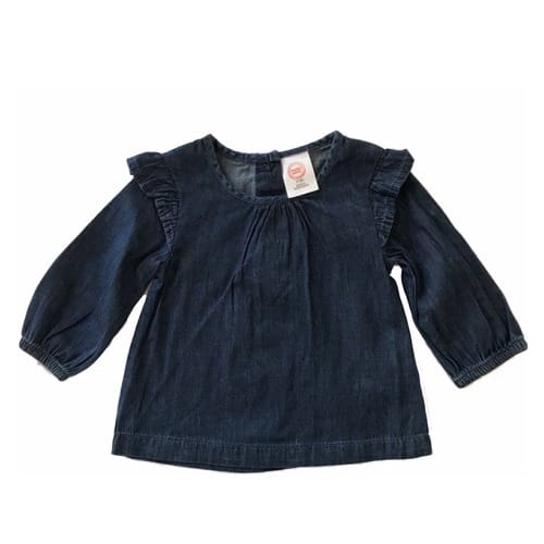 Baby Girls' Chambray Long Sleeve Top