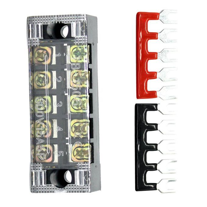 Dual Row 5Positions Screw Barrier Terminal Blocks Strip Connector 600V