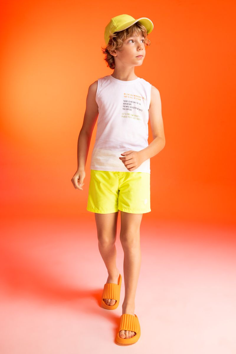 Boy Regular Fit Woven Swimming Short - Yellow