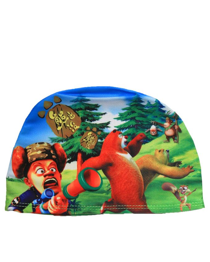 Fitted Swimming Cap -Green And Multi
