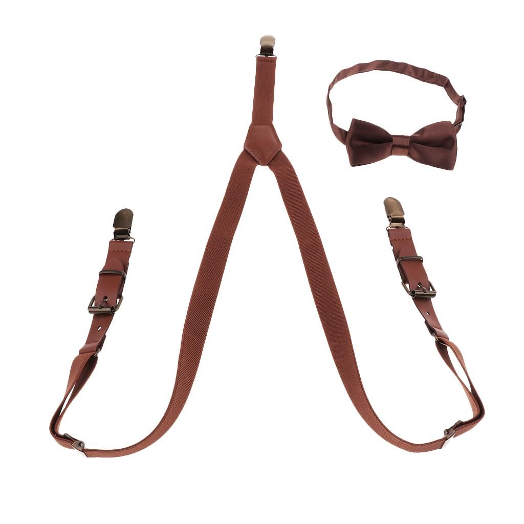 Baby Boys Adjustable Elastic Suspenders Brown
