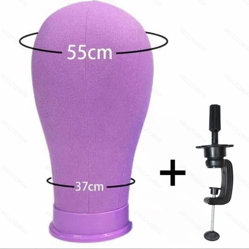 Colorful Canvas Block Head Purple Hats Wigs Stand