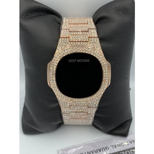 Iced Stone Touch Screen Wrist Watch For Men -Rose Gold