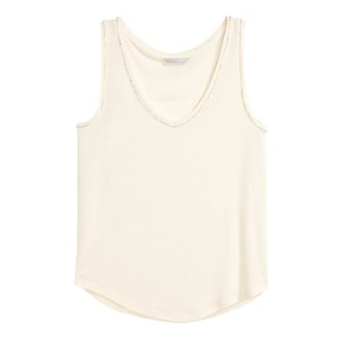 Embellished Vest Top- Cream