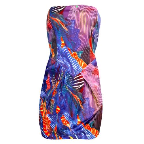 Bandeau Tube Mini Dress - Multi