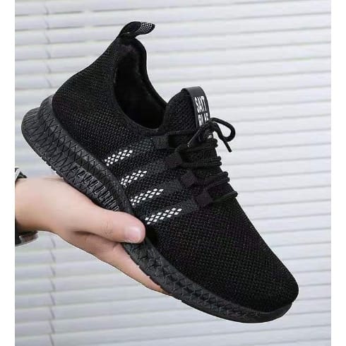 Unisex  Sports Sneakers - Black White
