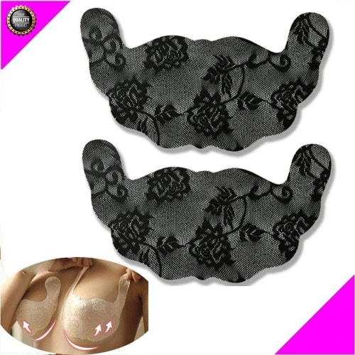 1 Pair Of Breast Tape Lift Up Bra - Black