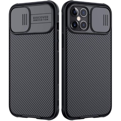 iPhone 12 Pro Max Case With Slide Camera Cover Slim Protective - Black