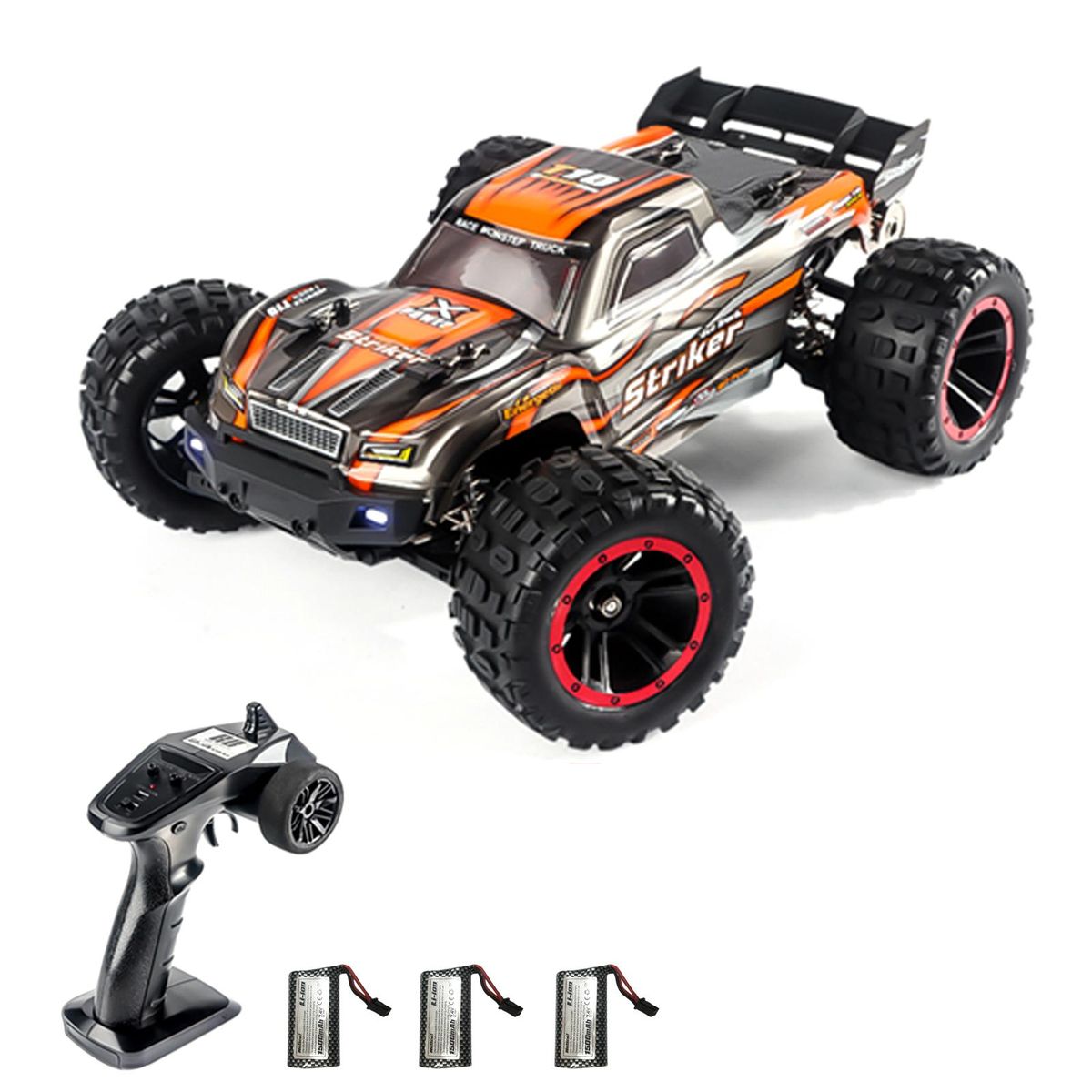 Remote Control Car, 1:14 4WD 2.4GHz Remote Control Truck 75km/h High-Speed Off-Road Vehicle Toy with Brushless Motor 3 Battery