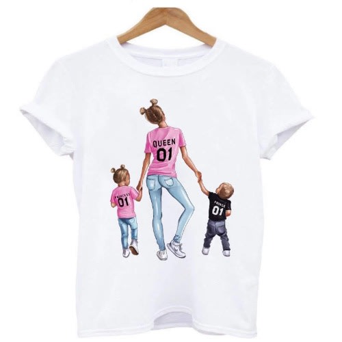 White Mum And Child Tee