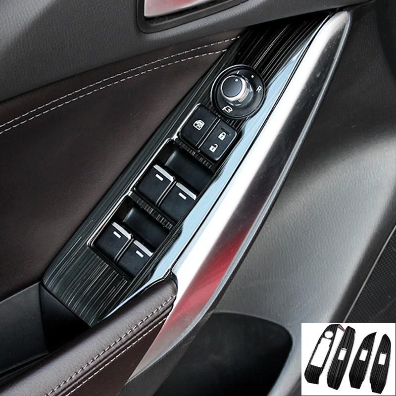 Interior Car Window Lift Switch Control Panel Frame Cover Trim Bezel For Mazda 6 Mazda6   Door Armrest Panel Frame