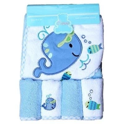Baby Hooded Towel With 4 Wash Clothes