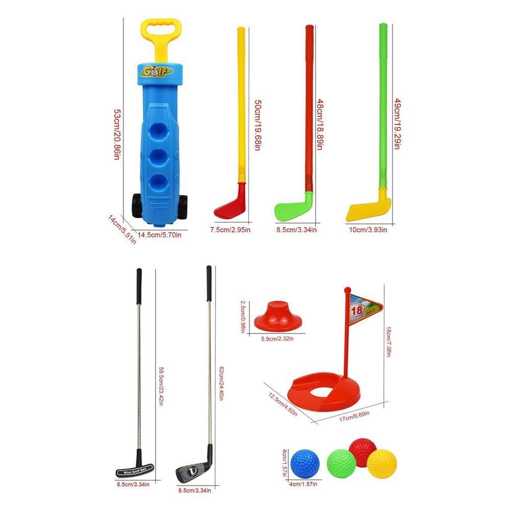 Golf Set Toy Toddler Golf Clubs With Training Balls Equipment Portable Sports Toys Gift For Boys Girls Indoor Outdoor Exercises