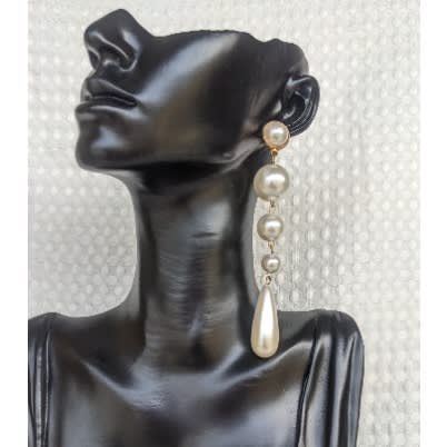 White Pearl Drop Earring