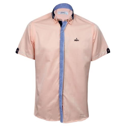 Plain & Middle Checked Shirt -MSHT-4185