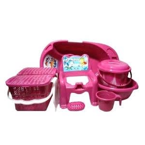 7 In 1 Baby Bath Set - Deep Pink