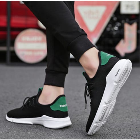 Men And Women Trendy Sports Sneakers - Black Green