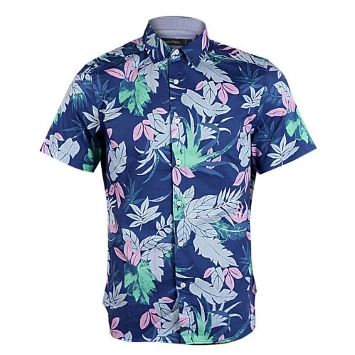 Classic Fit Leaf Print Oxford Shirt