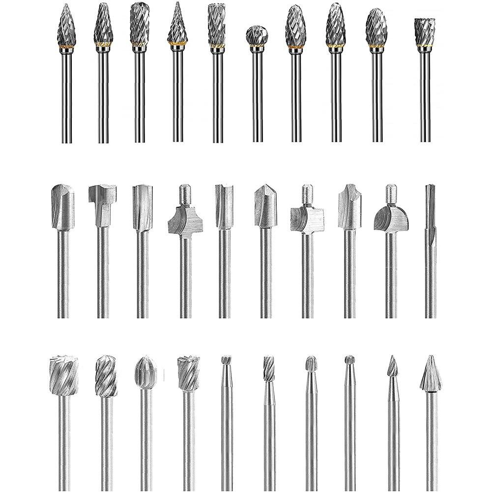 10Pcs Tungsten Carbide Set and 20Pcs HSS Router Bit Set