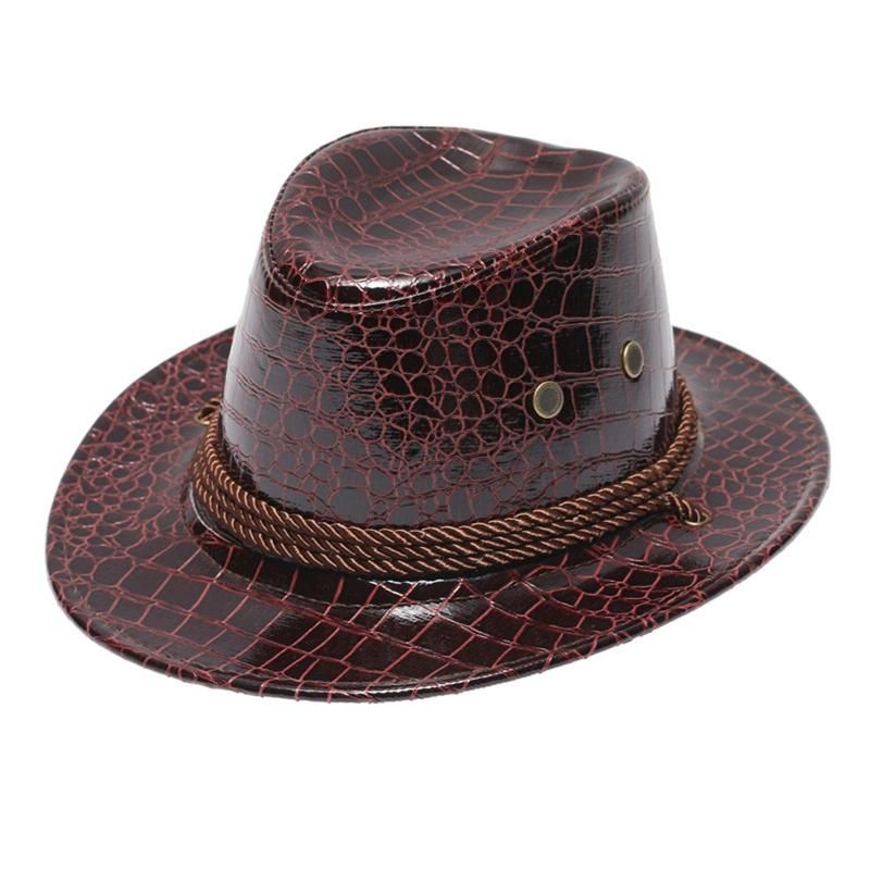 Leather Cowboy Hat Western Birthday Party Hats Travel Cowgirl Hats Women Performance Hat Cowboy Cosplay Props R7RF
