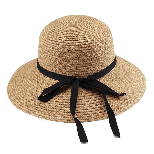 （L）（L）（Khaki）FURTALK Summer Straw Hat For Women Beach Sun Hat Wide Brim Travel Panama Bucket Ha RA