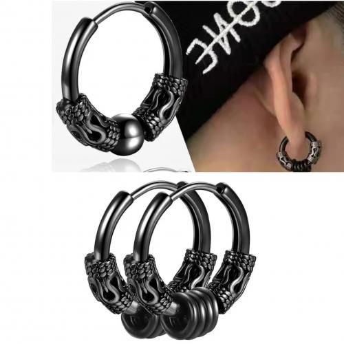 Black Figaro Punk Hoop Earrings