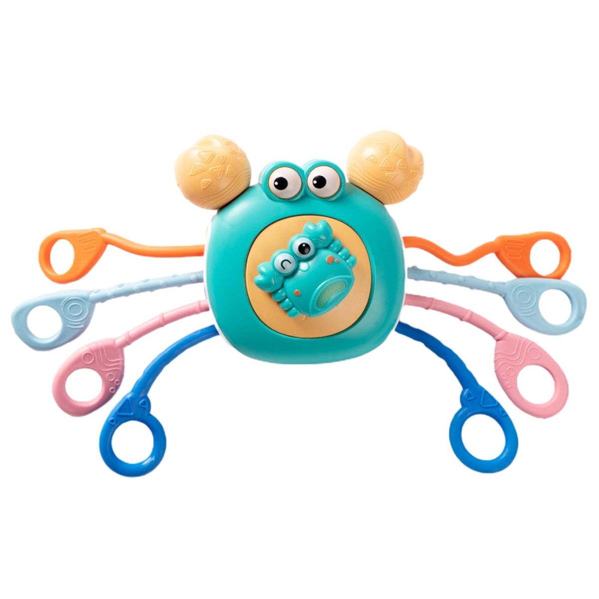 Baby Pulling Toy Toddler Teether Plastic Grasping Toy Cyan