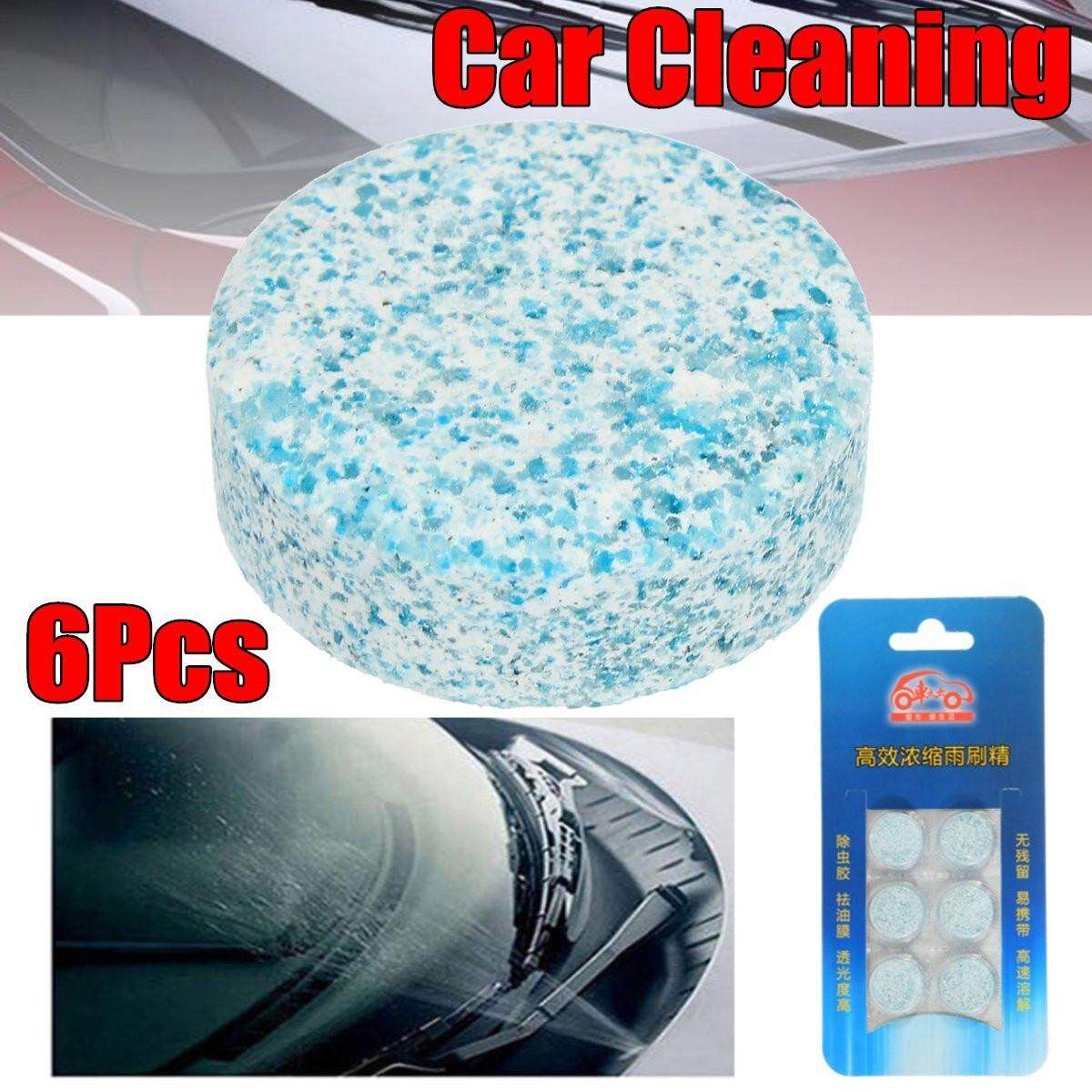 6Pcs Car Glass Windshield Window Cleaner Purify Solid Block Wiper Make Bluewater