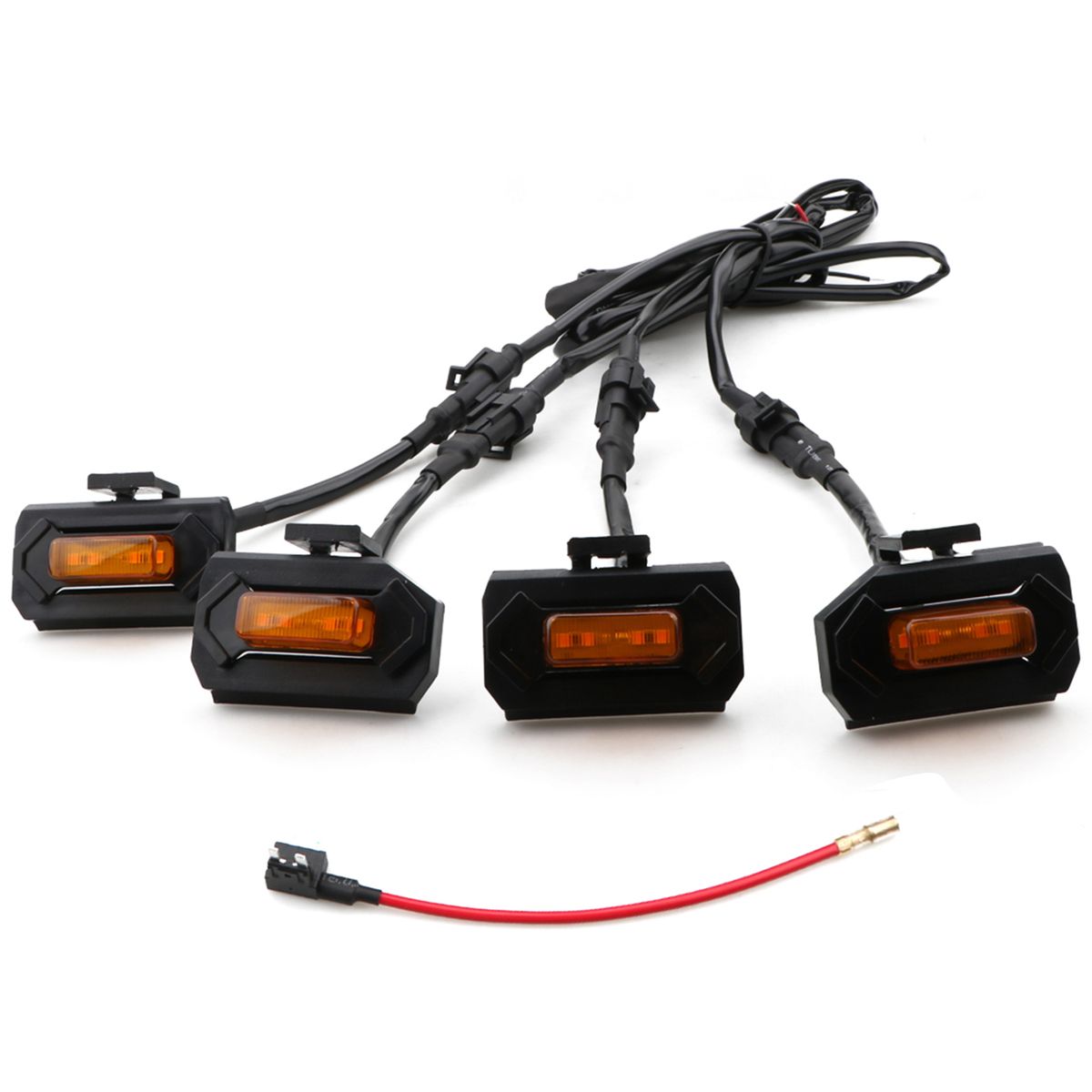 4 PCS Front Grille LED Grille Lights With Add A Fuse